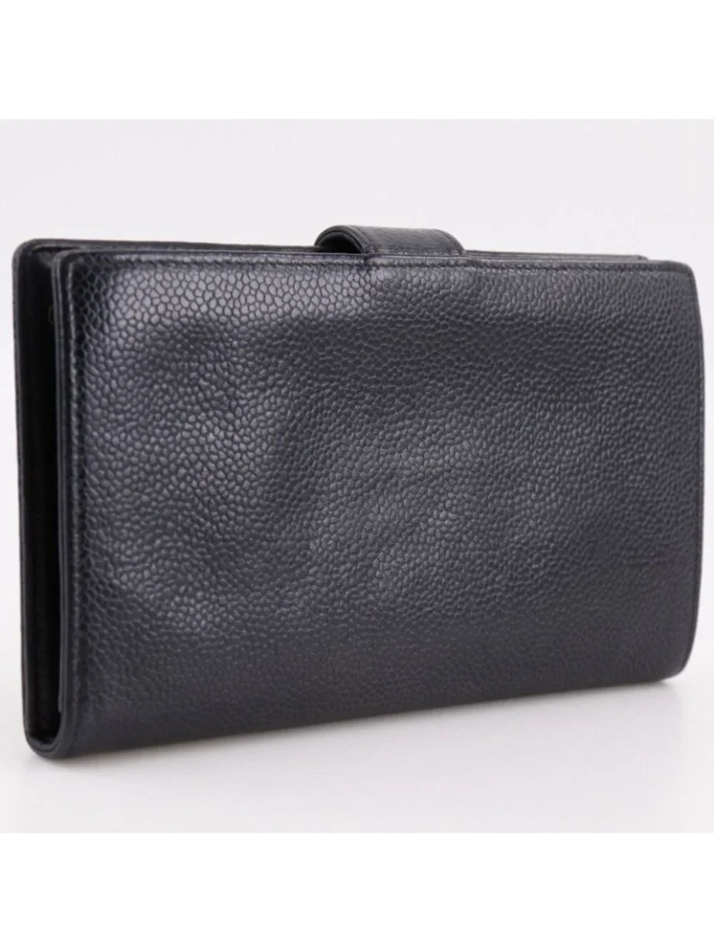 Chanel CC Logo Caviar Leather Black Wallet